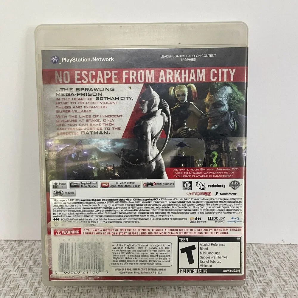 Batman Arkham City Video Game for Sony Playstation 3